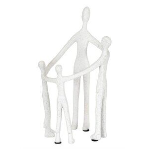 Modern Abstract Family Sculpture Large – Minimalist White Home Decor Statue